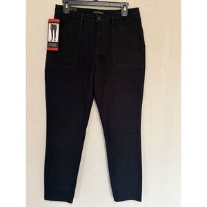 Banana Republic Twill Pants Women's 8 Black Mid Rise Straight Leg Casual NWT's